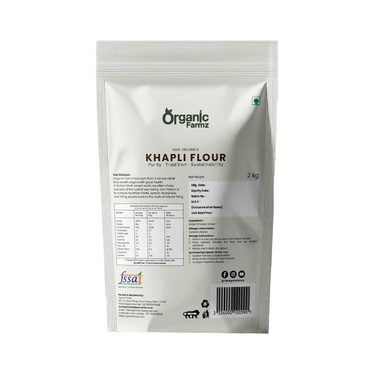 Organic Khapli Flour